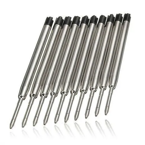 10 Uds. Recambios de tinta para bolígrafo negro punta fina mediana para reemplazo de estilo Parker