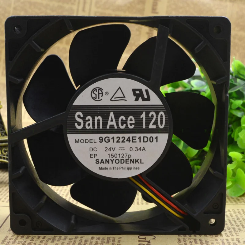 

H Sanyo SAN ACE 120 9G1224E1D01 24V 0.34A 3-wire inverter cooling fan