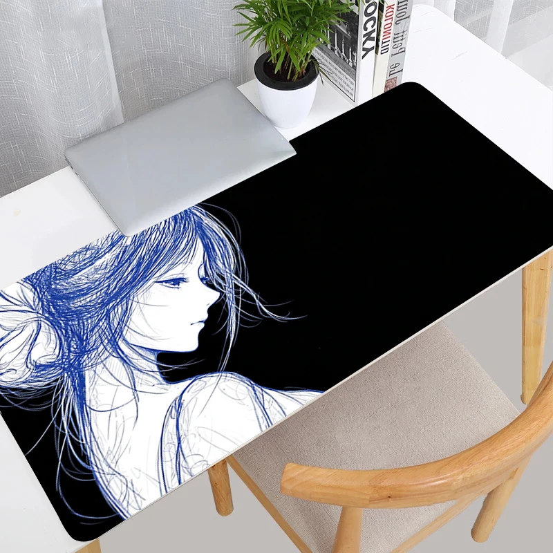 Professional Hand drawn anime Mouse pad E-sports Gamer Mouse Mat Rubber PC Gaming Extended Keyboard Desk Mat Notbook Mousepad