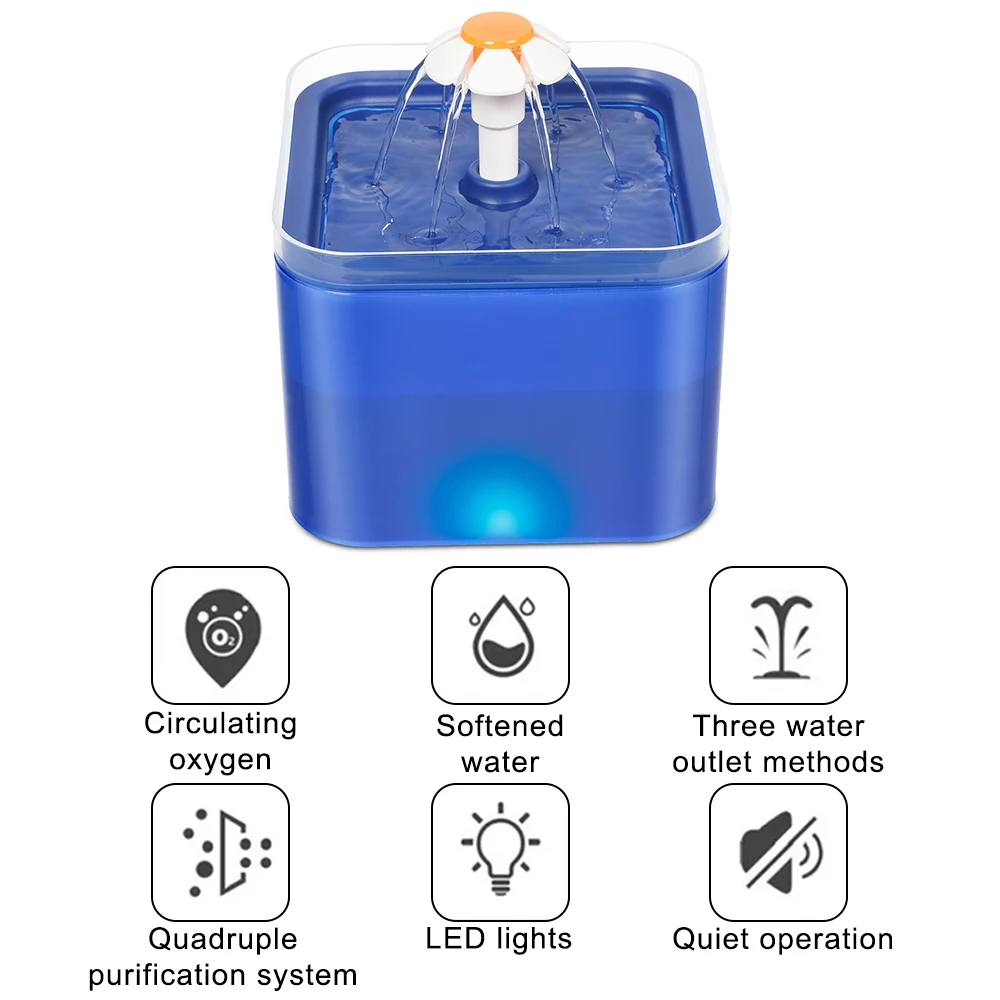 Automatischer Wassersp ender für Haustiere mit Rezirkulat filtration USB-Aufladung für sauberes Wasser mit LED-Beleuchtung Katzen trinkbrunnen