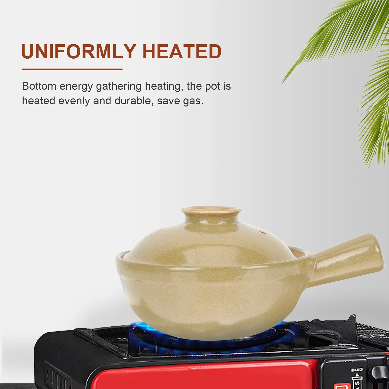 

Casserole Dish with Thick Handle High Temperature Resistant Non-Deformable Bottom Energy Gathering Heating Fast Cooking Soup