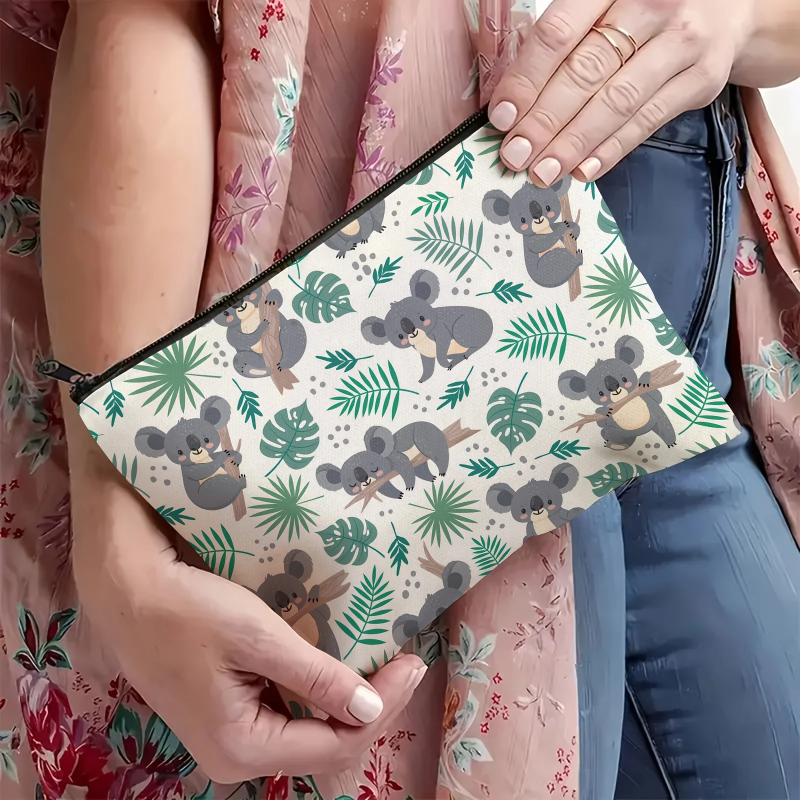 Un joli sac de maquillage koala – une jolie pochette multifonctionnelle à fermeture éclair pour femmes, un sac de rangement de bijoux