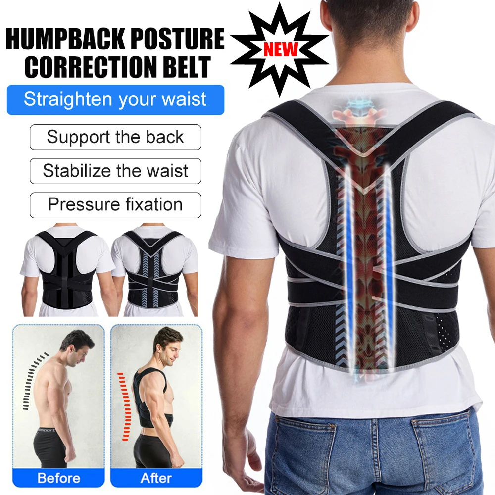 Adjustable Fully Back Posture Corrector Back Corset Straightener Shoulder Spine Lumbar Support Improve Posture Back Pain Relief