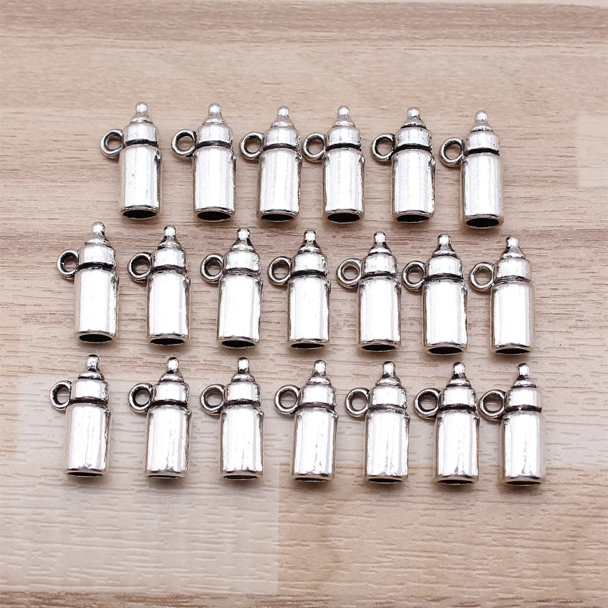 IFOCUS 20pcs/Lot Baby Feeding Bottle Charms For DIY Jewelry Making Zinc Alloy 15x5x5mm/0.59x0.2x0.2inch