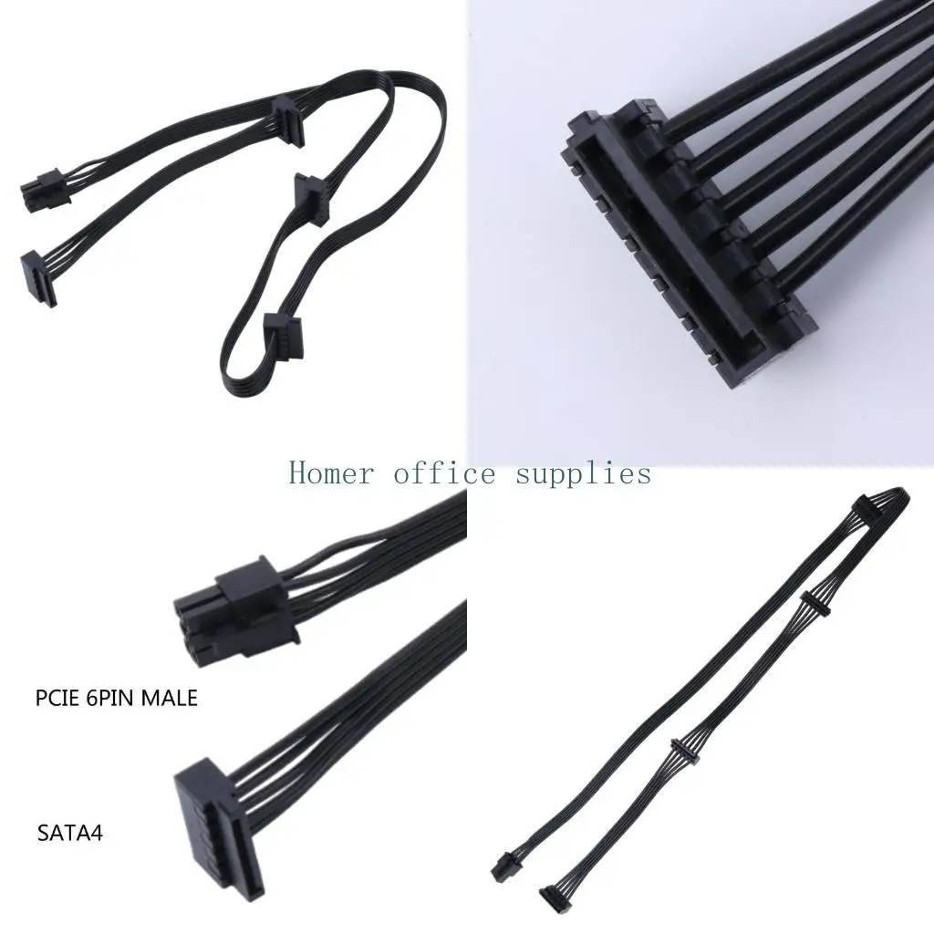 

K43B PCIe 6-контактный штекер на 4 кабеля питания для модульной линии серии RM550x RM650x RM750x RM850x RM1000x