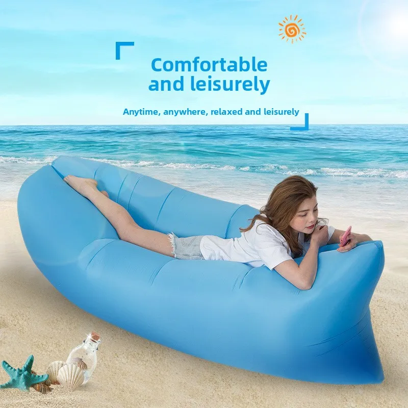 

Lazy Inflatable Sofa Outdoor Portable Beach Air Sofa Folding Camping Inflatable Sofa Bed Sleeping Bag Single