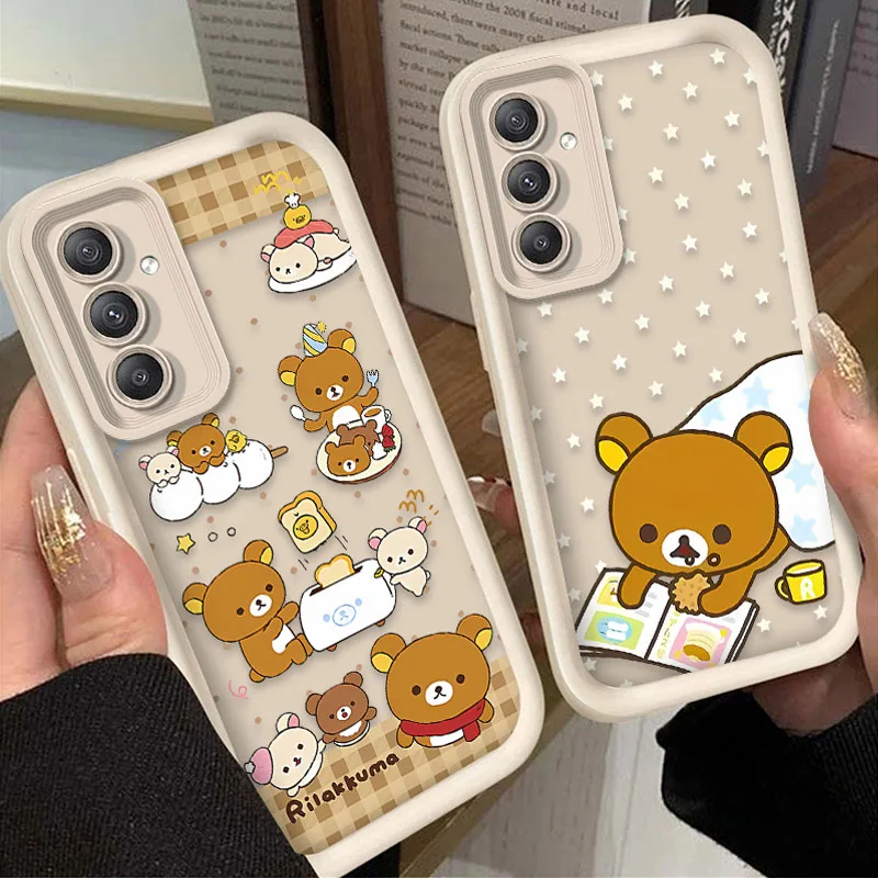 Cute Rilakkuma Bear Case For Samsung Galaxy S25 S24 Ultra S23 S22 S21 Plus FE A56 A36 A26 A16 A06 A15 A25 A35 A55 5G Soft Cover - náhled 2