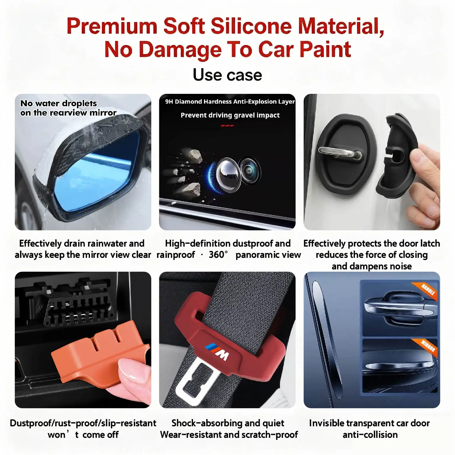 6 In 1 18Pcs Model Y Silicone Protection Kit Anti Scratch With Camera Cover OBD Plug Door Lock Pad Rain Guard Seat Belt Pr view 3