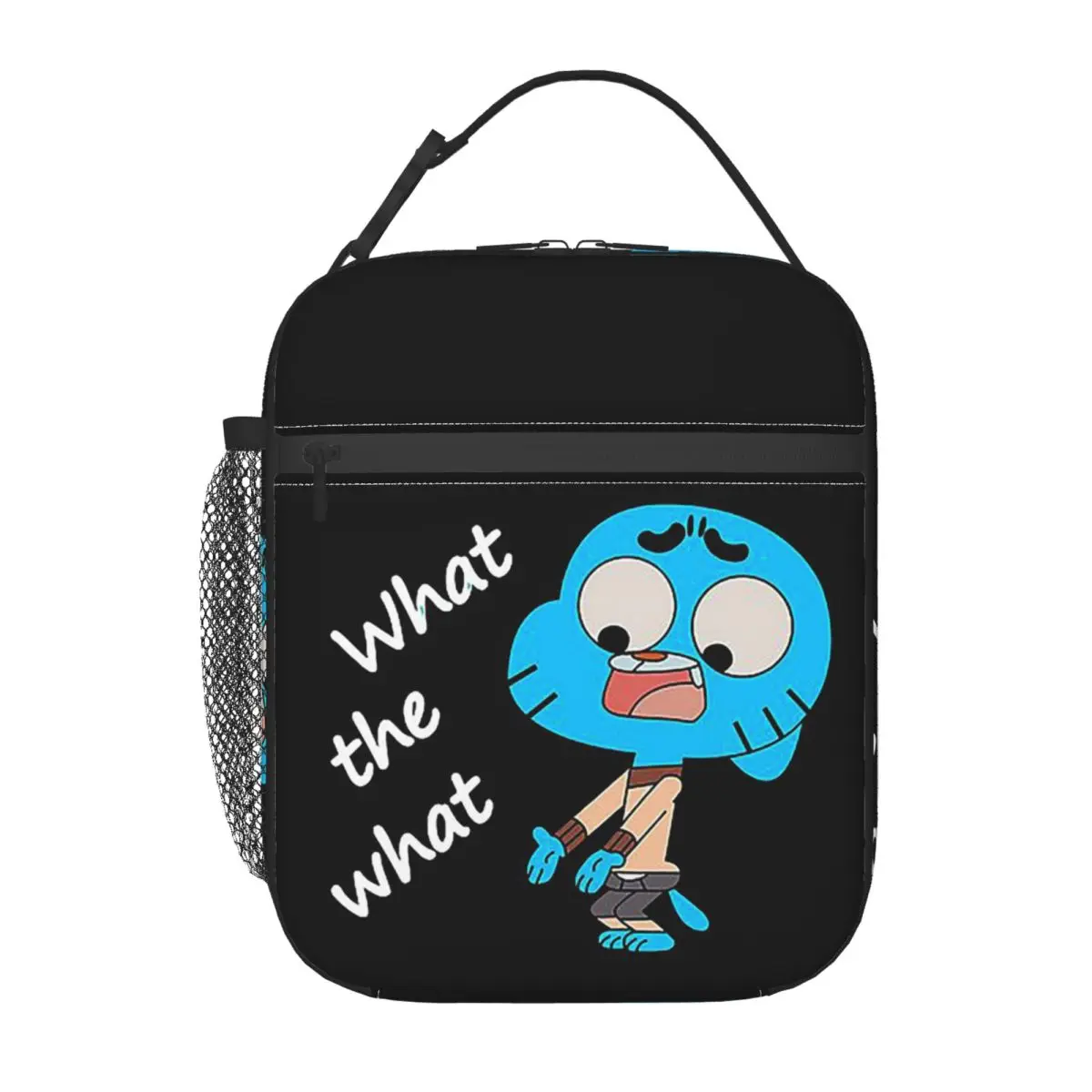 The Amazing World Of Gumball What The What Insulated Lunch Bag for Women Children Portable Food Boxes Thermal Lunch Box Tote
