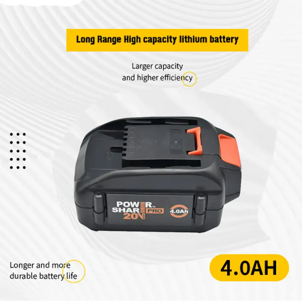 Imagem -05 - Worx-lithium-ion Bateria de Grande Capacidade Wa3578 Powershare Original Brand Novidades 20v ah 0.0ah 5.5 ah 6.0ah