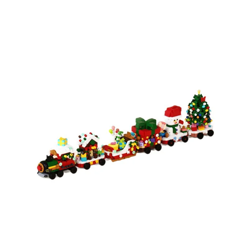 2025MOC Nieuwjaar Kerstvakantie Treinset Snoephuis Kerstboom Model Bouwstenen Onderwijs DIY Speelgoed Kinderen Geschenken