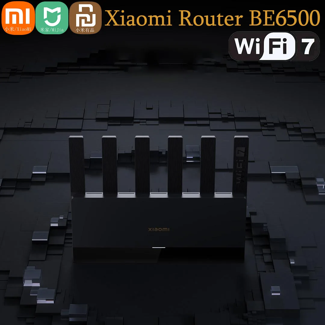 Xiaomi-enrutador Mijia BE6500 WiFi 7, 6500M, puerto de red completo de 2,5G, procesador Qualcomm de 4 núcleos, enlace inteligente loT, red de seguridad para el hogar