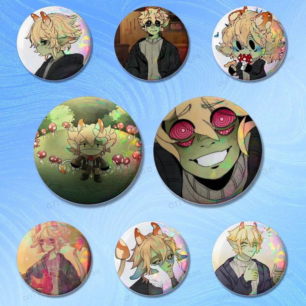 

M-Mushroom O-Oasis M-Michael Round Cosplay Pin Bag Decor Fans Collect Friends Gifts Brooch Souvenir Badges 25 32 44 58 75 mm