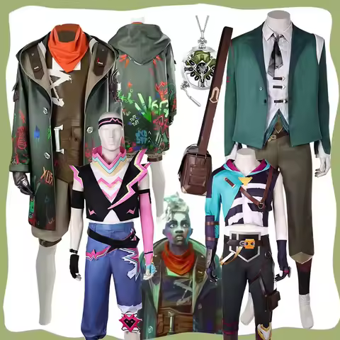 Diguise Ekko Acrane Cosplay Costume 2024 Game LOL Men Roleplay Outfits For Adult Boy Coat Pants Gloves Halloween Carnival Suit