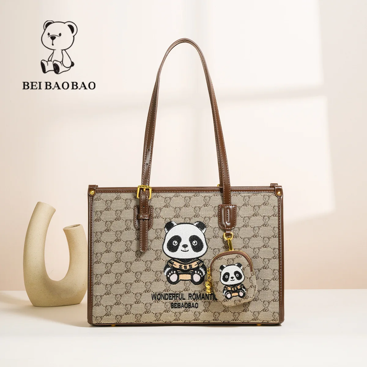 Beibaobao 2024 Summer New Trendy Cartoon Single Shoulder Tote Bag Commuter Texture Large Capacity Women\'s Bag