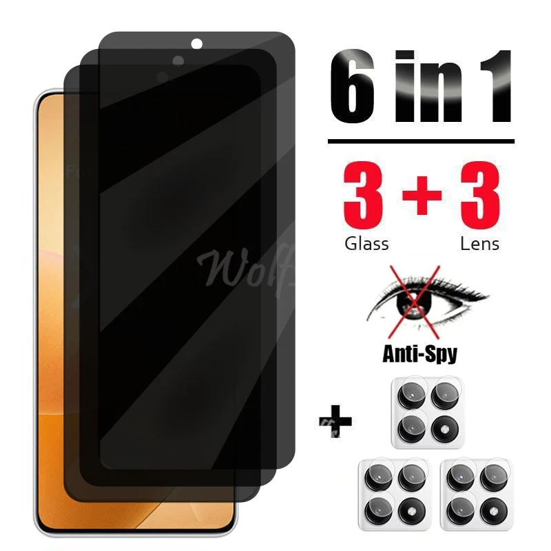 Anti Spy Screen Protector For Xiaomi POCO X6 Pro Glass POCO X6 Pro Glass Privacy Peep Film POCO X6 Pro Tempered Glass Film