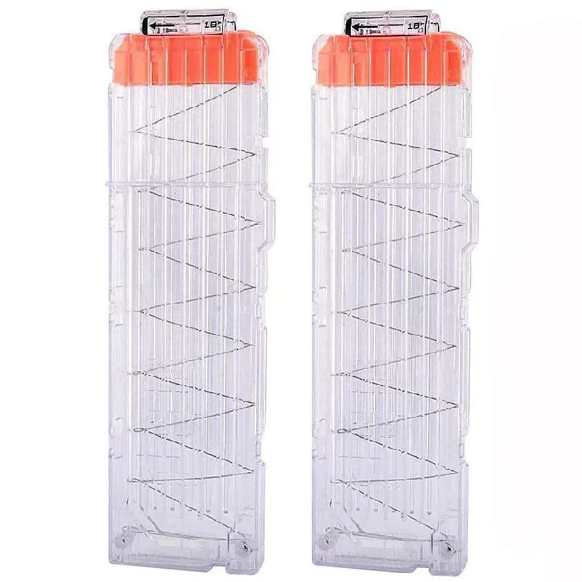 TISNERF 18 Rounds Transparent Reload Clip for Nerf Magazine Round Darts Replacement Toy Gun Soft Bullet Clip for Nerf Blaster