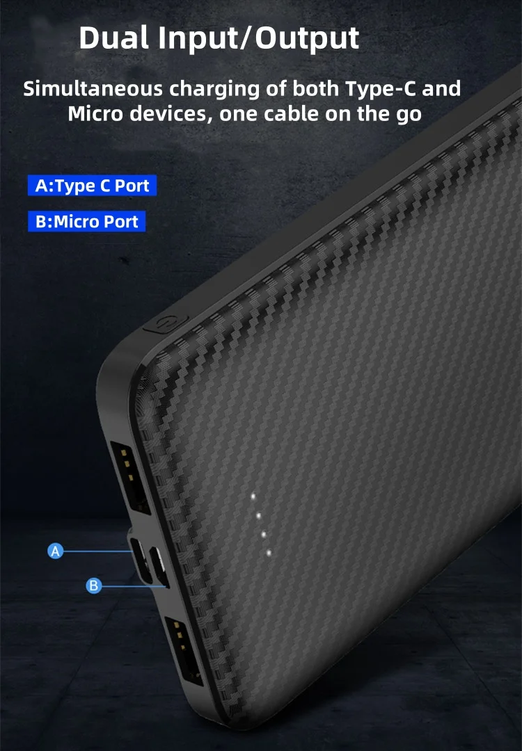 10000mAh Power Bank 5V/2.1A Micro/Type-C Fast Charging External Battery Pack For Heating Vest Jacket Scarf Socks Glove Equipment