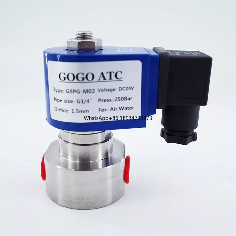 250bar 300bar 36MPa 2 way water high pressure solenoid 1/8