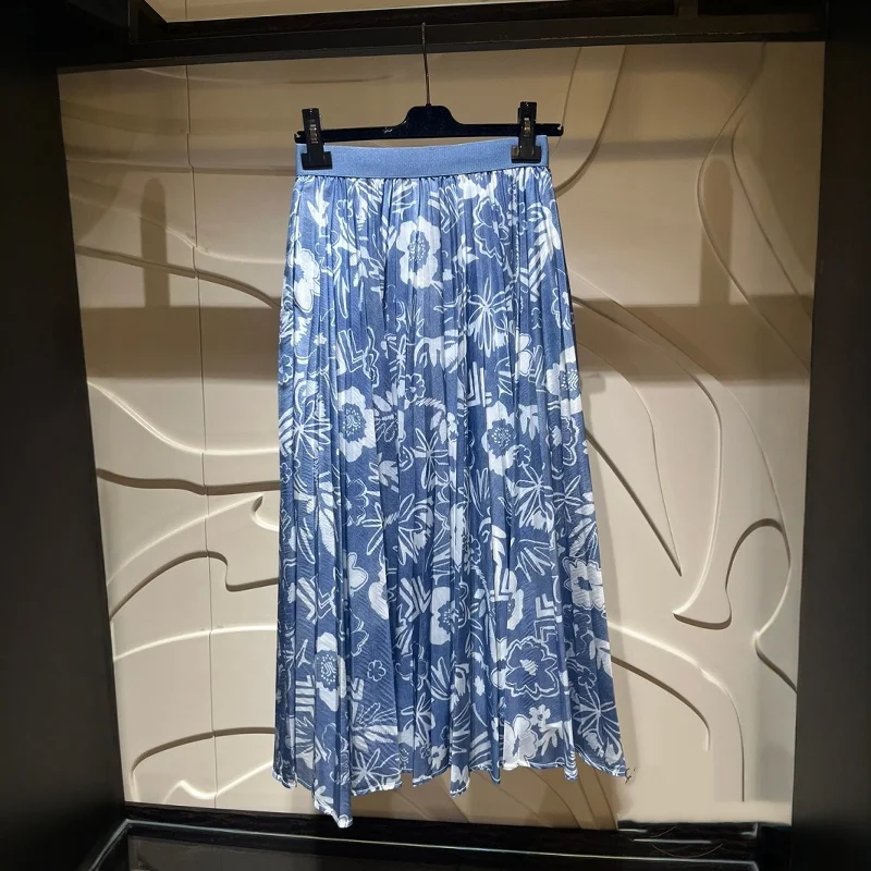 

Ele Plant Floral Print High Waist A-Line Midi Skirt Gauzy f-length Floral Skirt Ele Aosphere Summer 2025