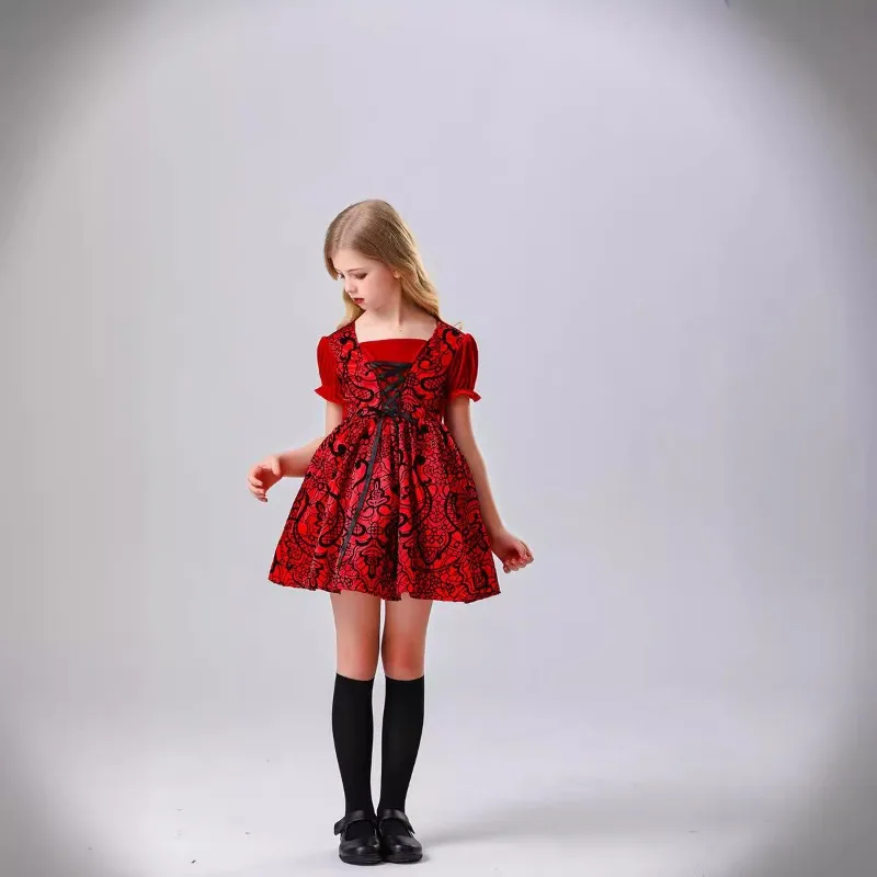 Halloween Cosplay Costumes Children's Festivals Play Gothic Style Character Performance Costumes Little Red Riding Hood Costume