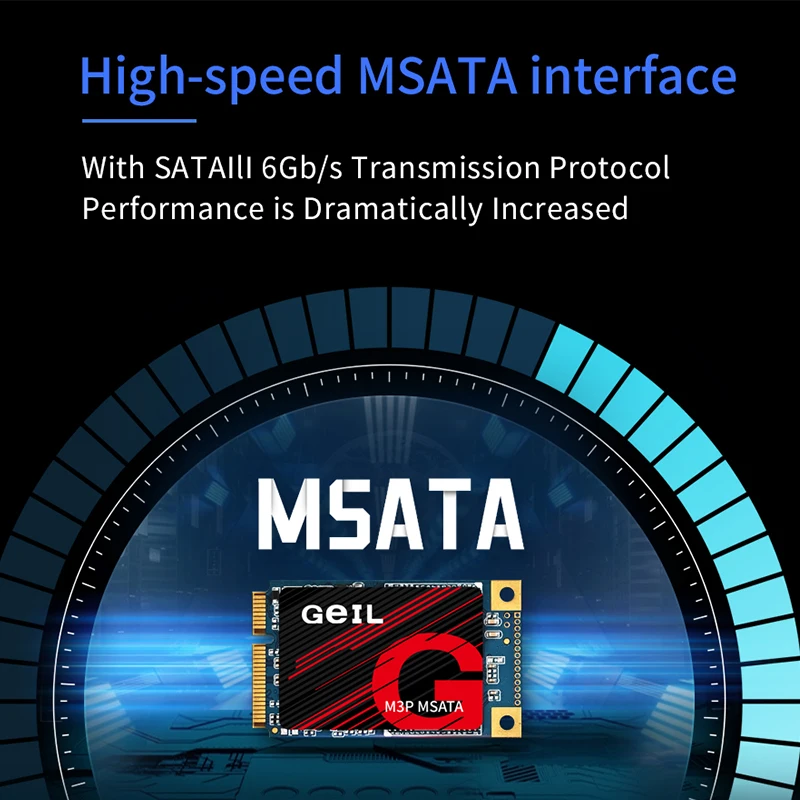 Imagem -04 - Ssd M3p Msata Interface Geil Unidade de Estado Sólido Interna 128gb 256gb Disco de Estado Sólido para Laptop pc Computador Desktop