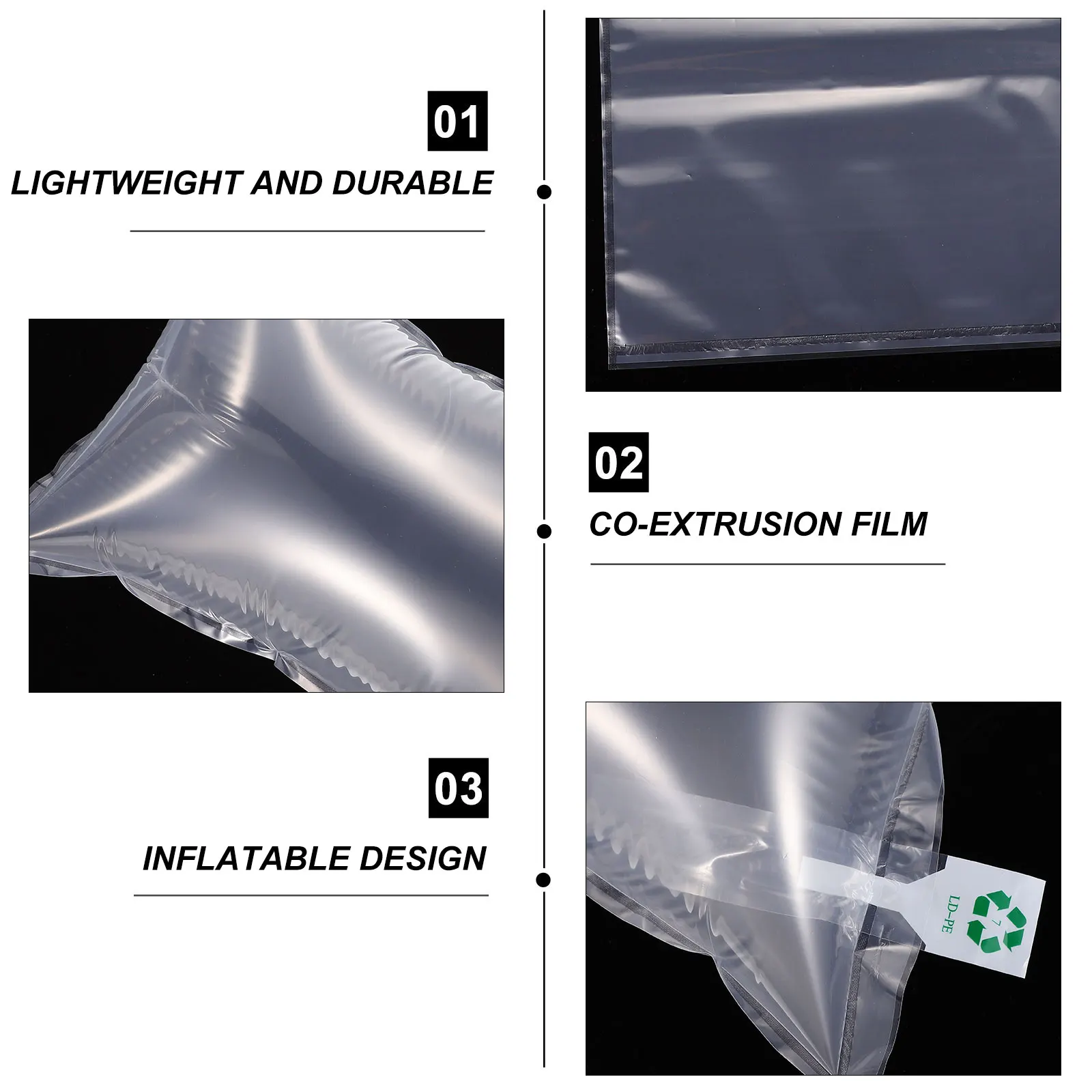 

100pcs Inflatable Bubble Packaging Cushion 9-Layer Co-Extrusion Lightweight Sturdy Cushion For Fragile Goods Shipping