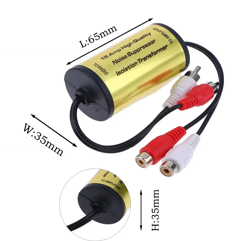 RCA الصوت مرشح الضوضاء القامع الأرض حلقة Lsolator للسيارة والمنزل ستيريو 2 × RCA ذكر، 2 × RCA أنثى