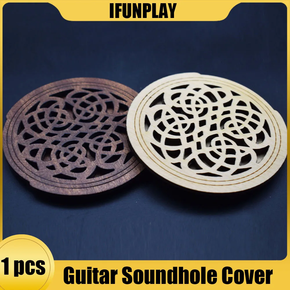 Wooden Guitar Soundhole Cover Wood Guitarra Sound Hole Holder Block for EQ Acoustic Folk Guitars A