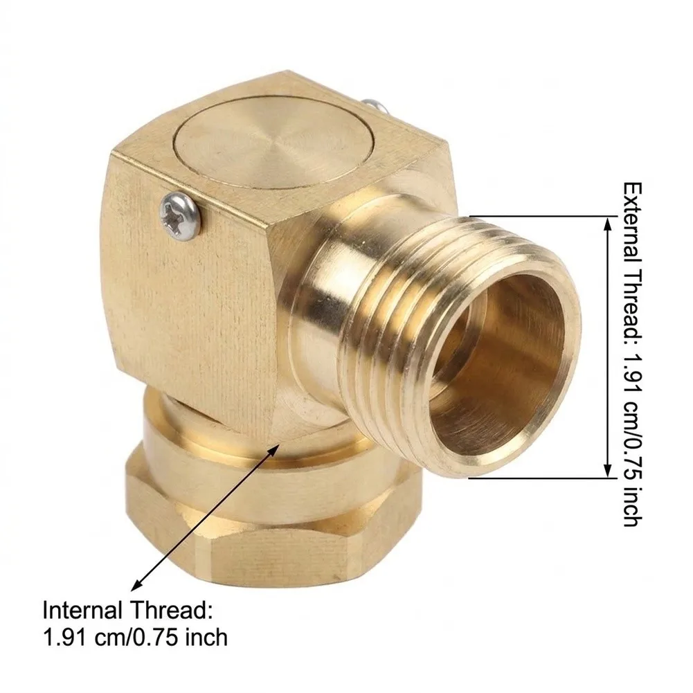

3 4 Inch GHT Internal Thread To 3 4 Inch GHT External Thread Brass Elbow Fitting 180 Swivel Design 3 4 Inch GHT Thread