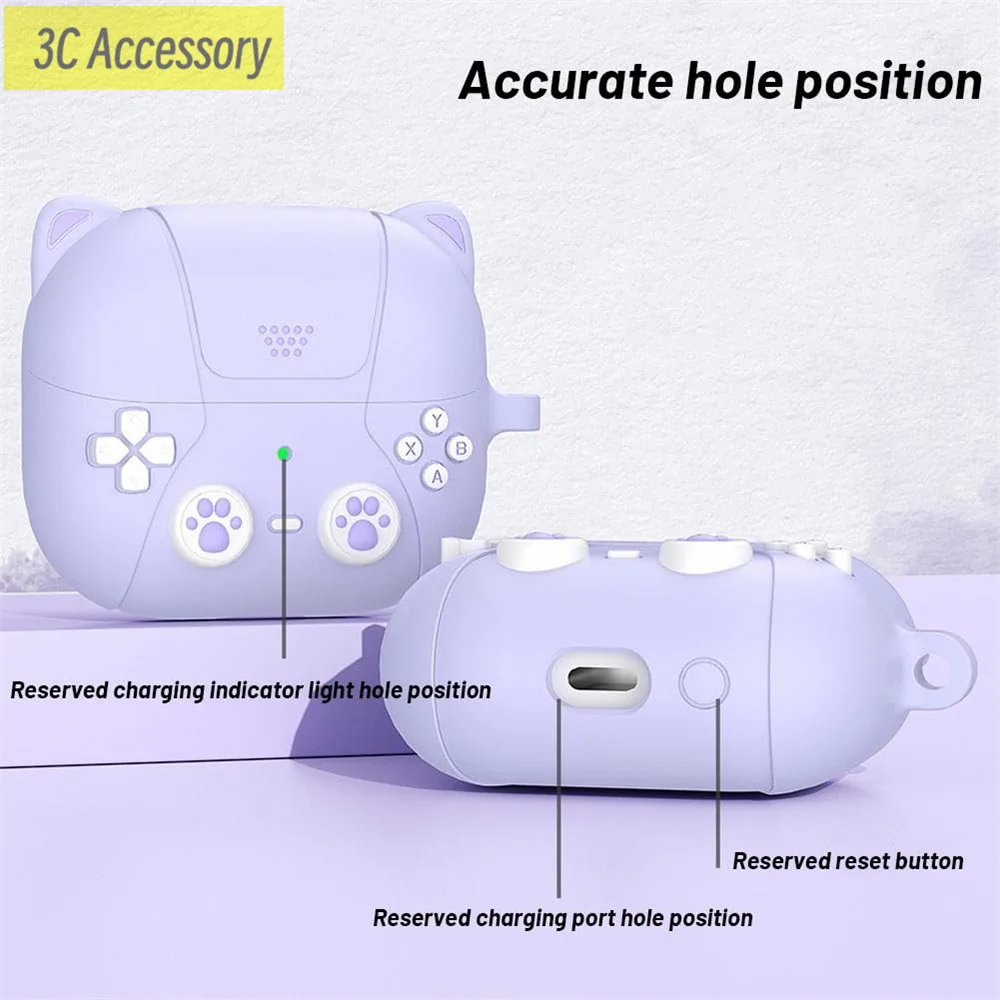 Capa de silicone macia para Samsung Galaxy Buds, 3D Cartoon Case, Fone de ouvido bonito para Buds 2 Live FE Buds 3 Pro, Novo, 2024