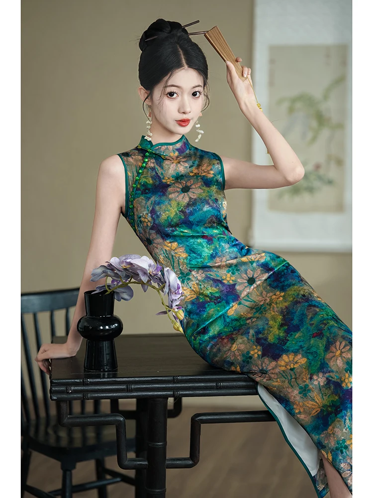 

Sleeveless Cheongsam New Improved Young Girl's Chinese Style Daily Wearable Retro Republican Old Shanghai