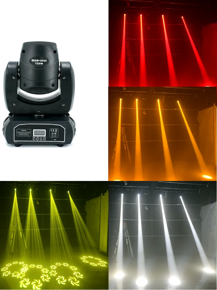 2 Stück Mini LED Moving Head Licht 120W Beam Spot 8 rotierende Prismen DJ DMX Bar Strobe Bühneneffekt