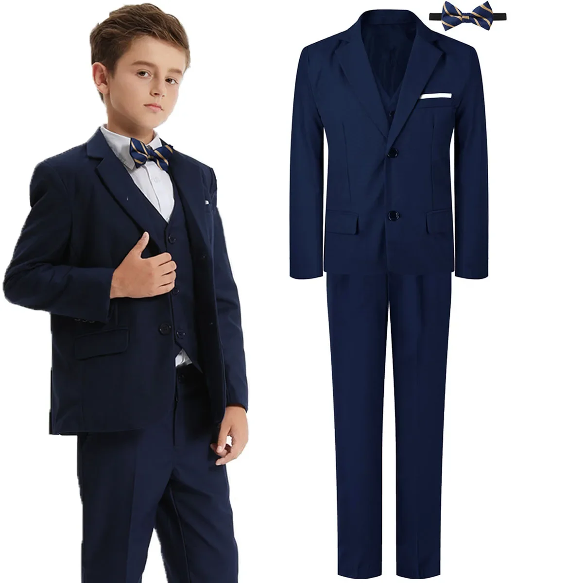 

Kids Clothes Boys Suit Wedding Formal Outfit Set Children Easter Church Gentleman Ring Bearer Perform Tuxedo Teenagers Blazer