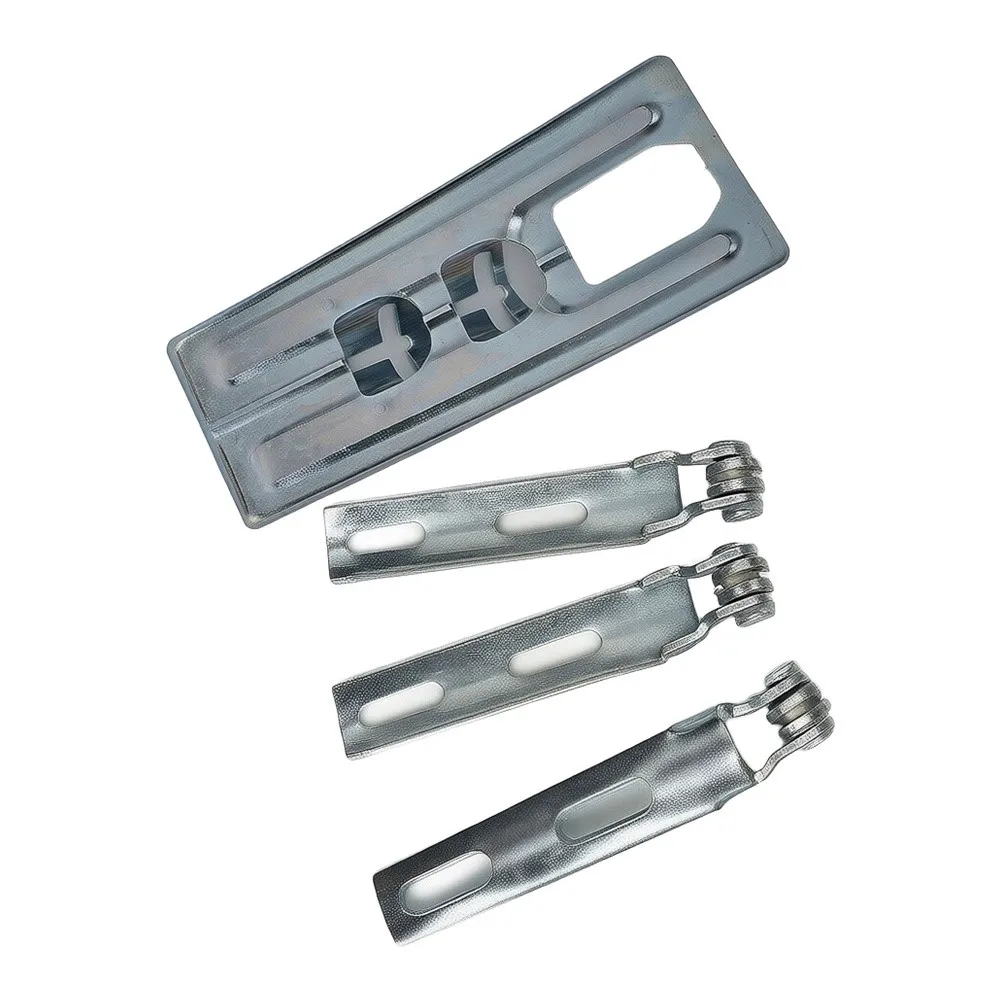 Silver Metal Jig Saw Guide Wheel And Base Plate Set 3 Rollers Plate For 55 For Jigsaw Machine Reciprocating Rod Power Tool Parts