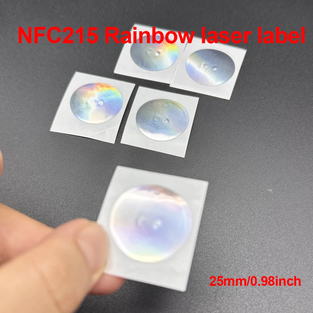 NTAG215 NFC Laser Tags Stickers Review NFC Sticker Increase Changeable Re-Writtable Round Copy Laser materials Label
