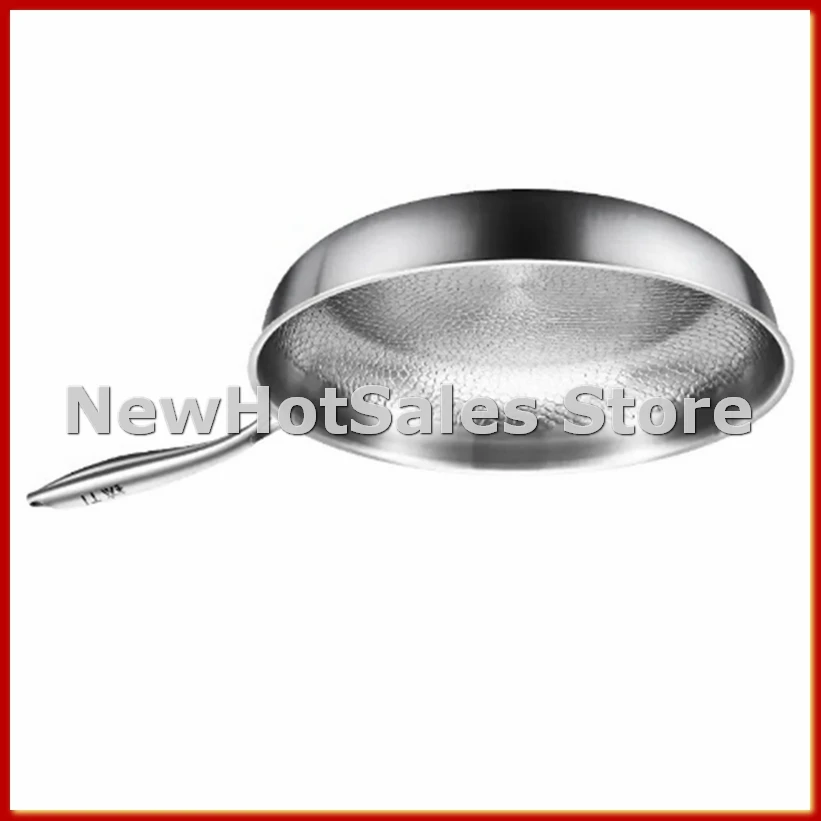 Titanium Steel Frying Pan Uncoated Non Stick Pan Fish Scale Hammer Pattern Household Steak Frying Pan Kitchen Cookware,C-A74P