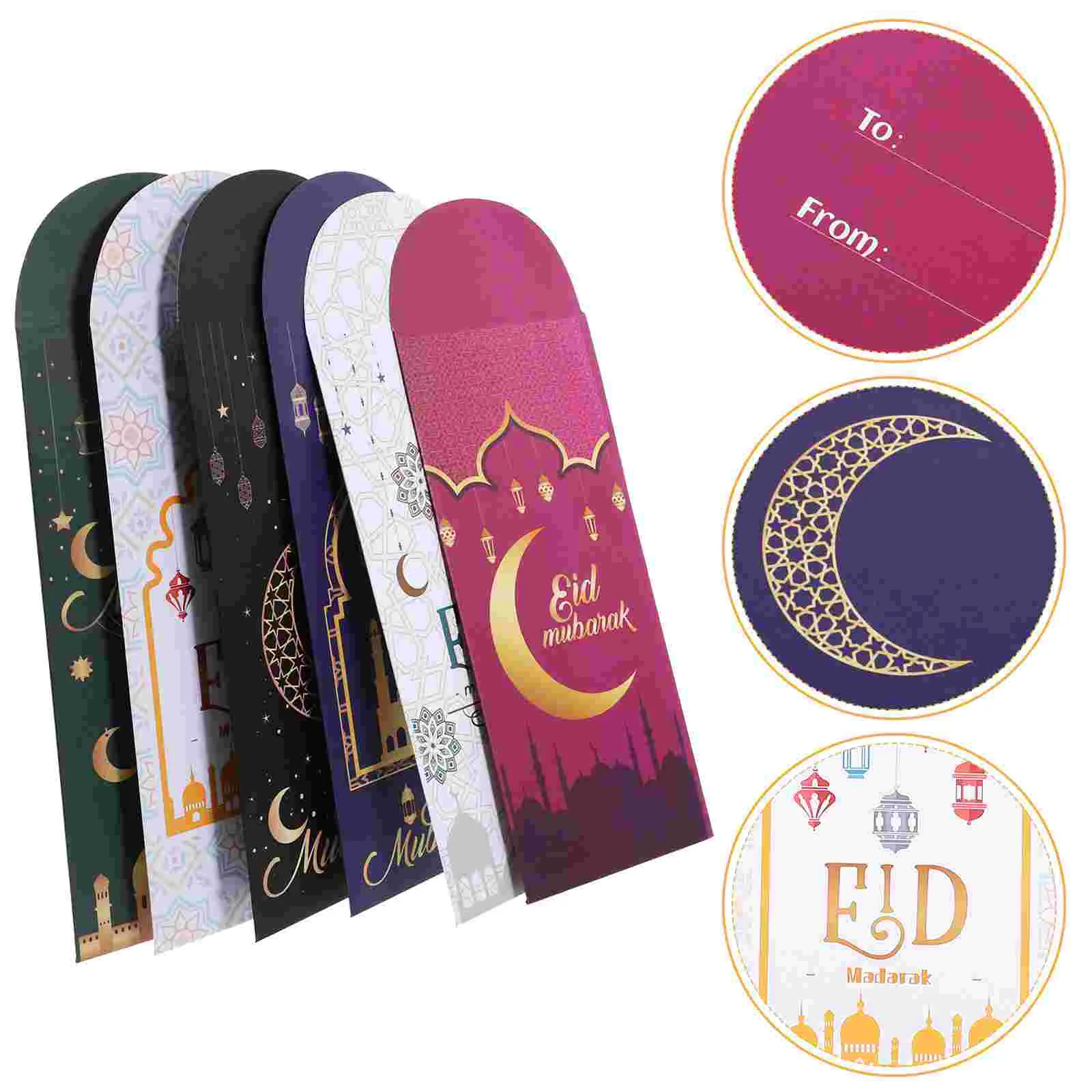 12 Pcs Red Envelope Bag Eid Cash Envelopes Paper Blessing Gift Unique Empty Holiday Graduation