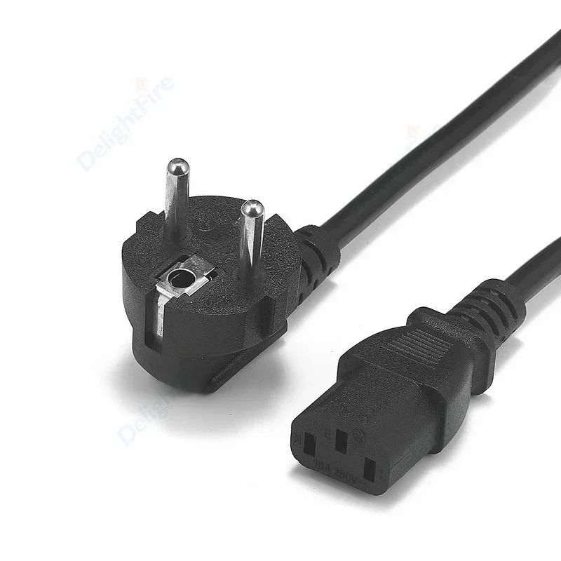 EU Power Cable 1.2m 1.5m 5ft 1.8m 5m Euro Type E/F Schuko Plug IEC C13 Power Supply Cable For PC Computer Monitor Printer TV