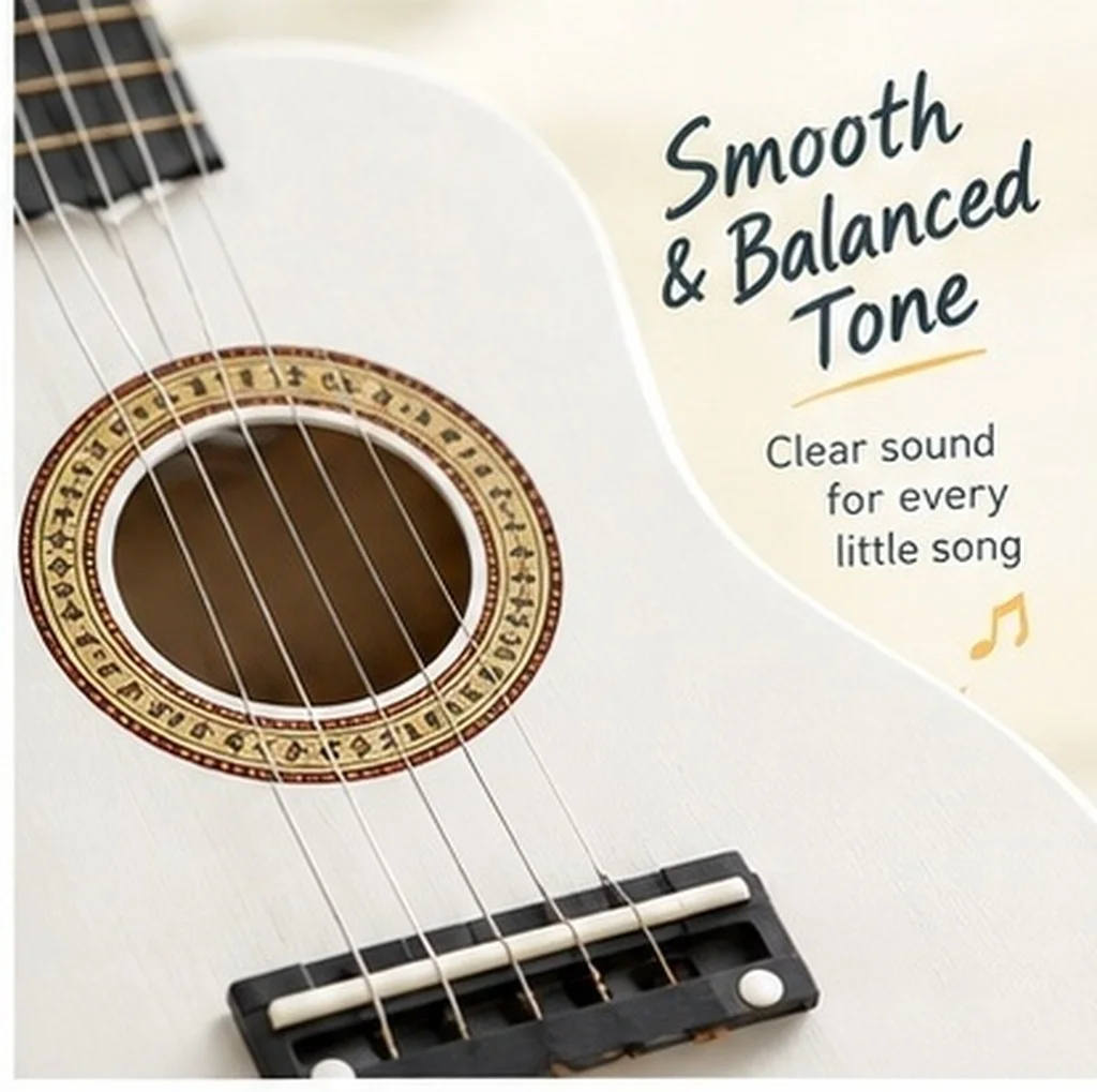 21Inch Wooden Acoustic Folk Guitar for Beginner Music Instrument Portable Perfect Gift for Folk Guitar