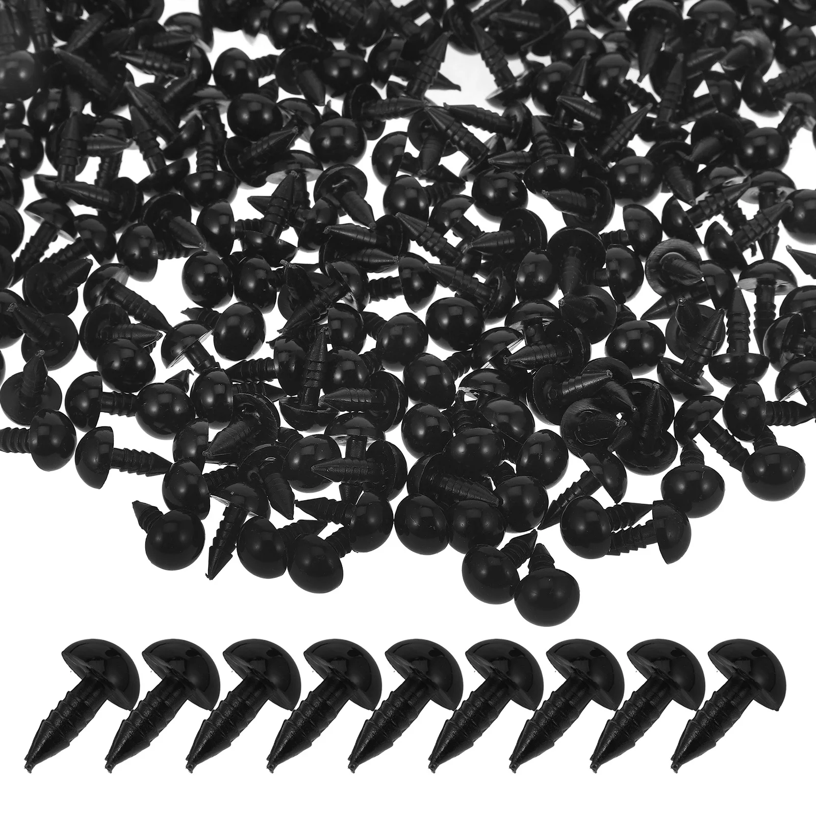 200Pairs DIY Plastic Screw Safety Eyes Black Long-Lasting for Animal Craft Handmade Scrapbooking Projects Size 6Mm