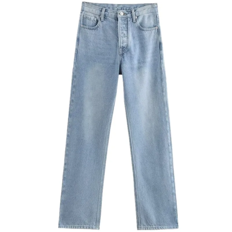

High Waist Straight Leg Classic Denim Jeans Women's Slimming Faionable Long Trousers Autumn 2024 New Arrival