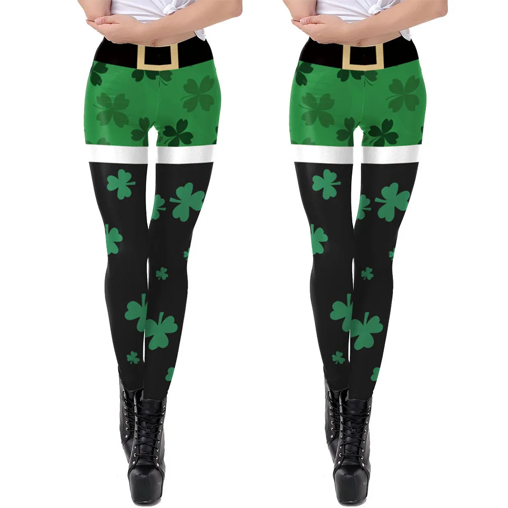 

Shamrock 3D Print Leggings Size L High Waist Butt Lift Sports Yoga Pants Running Fitness Trousers for Women Yoga Pants