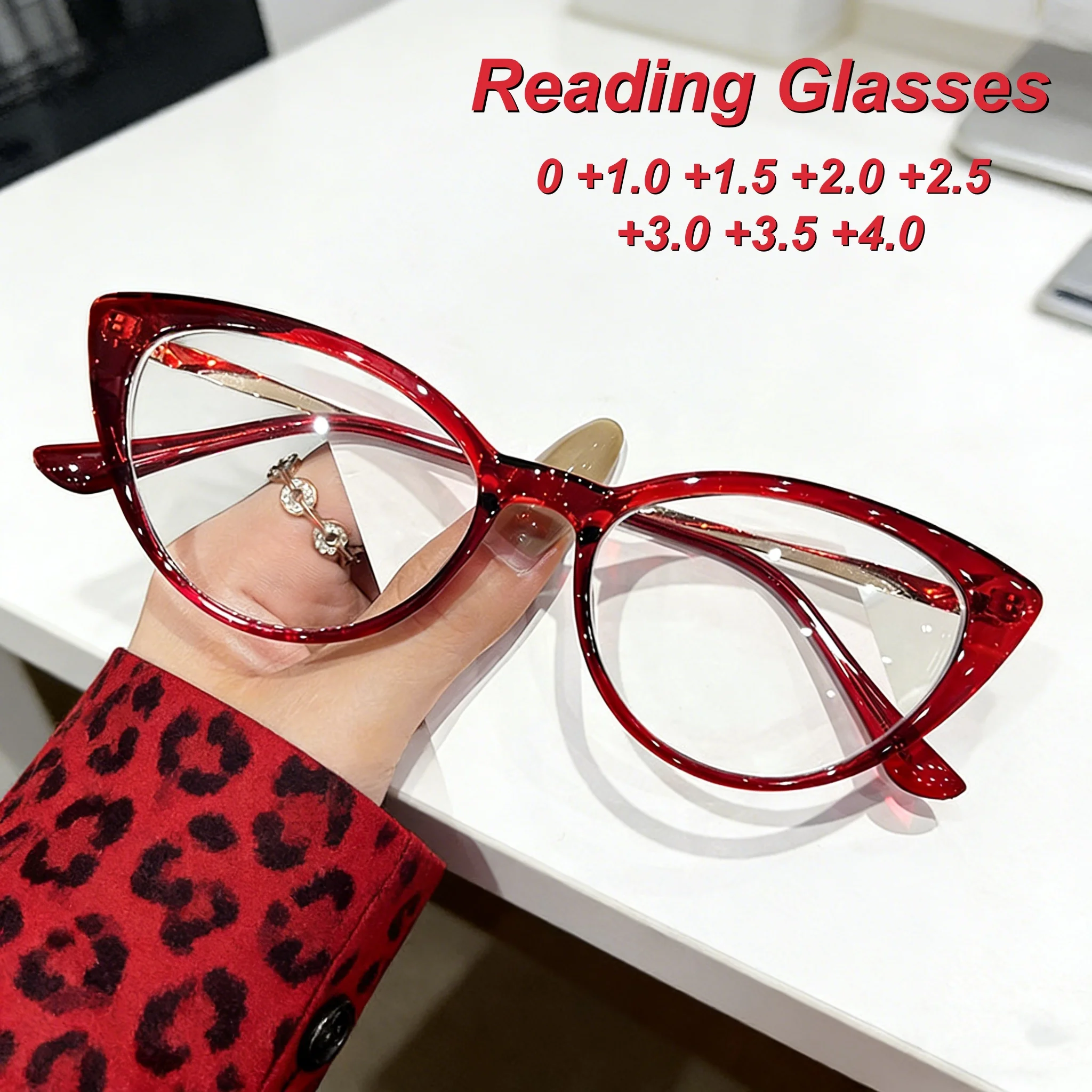 

New Fashionable Personalized HD Cat Eye Women's Reading Glasses Retro Ultra Light Neutral High Quality Anti Blue Light Glasses
