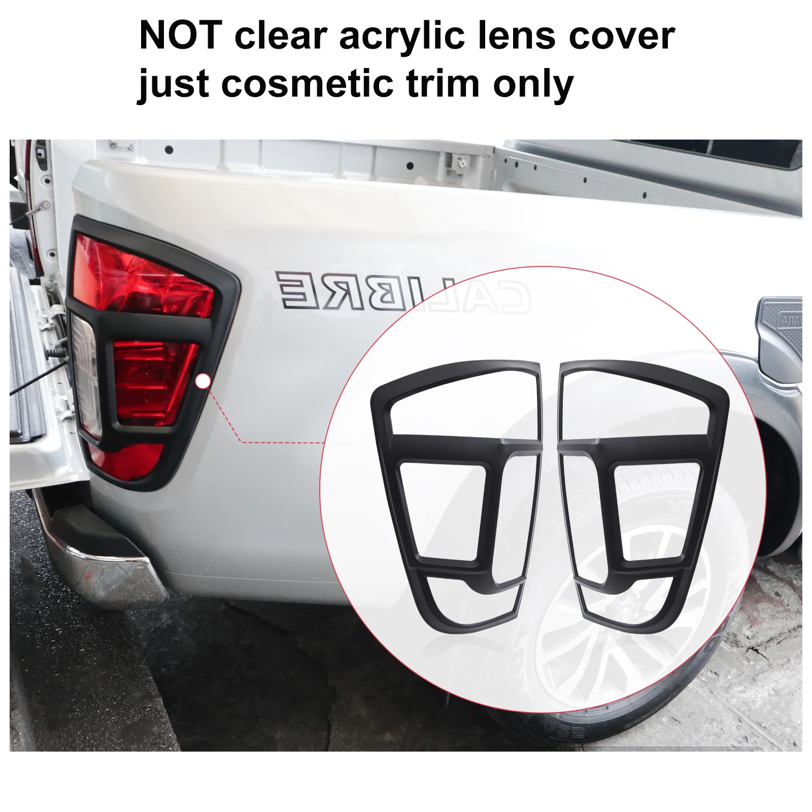 المصباح الخلفي غطاء اكسسوارات الكسوة لنيسان نافارا NP300 D23 2015-2020 DX ST-X ماتي الأسود ABS غطاء مصباح حامي