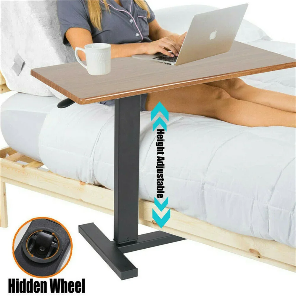 

Large Rolling Overbed Laptop Desk Height Adjustable Table Stand for Hospital US Bedside Tray