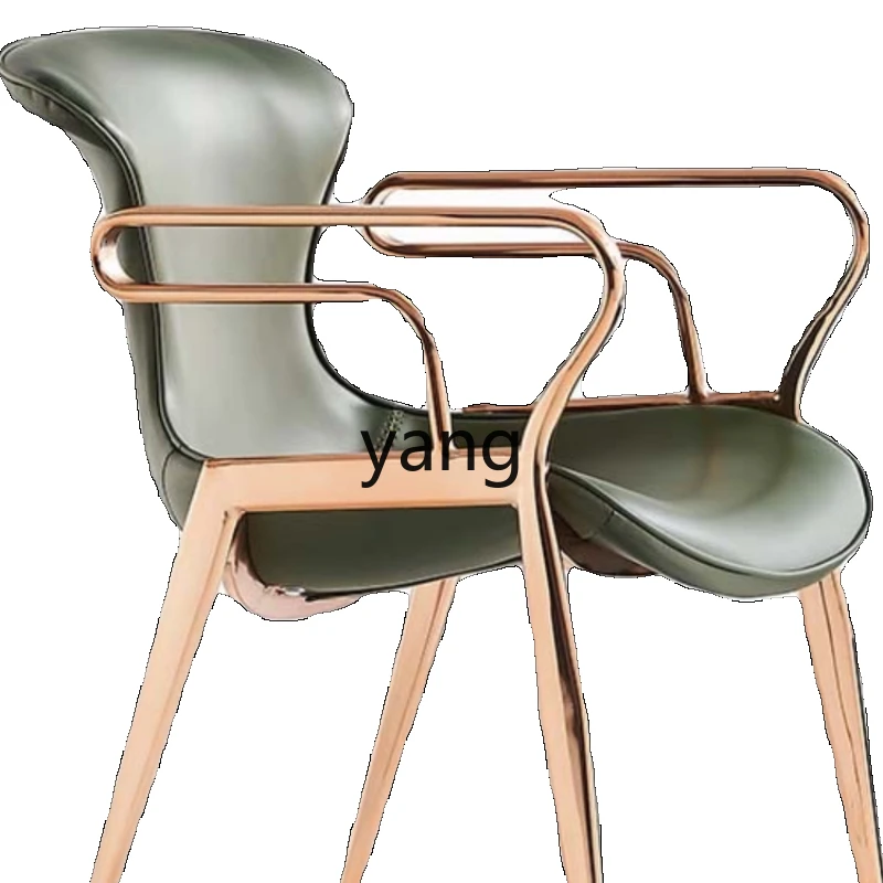 

Yhl armchair club chair luxury Italian dining chair saddle leather home dining chair