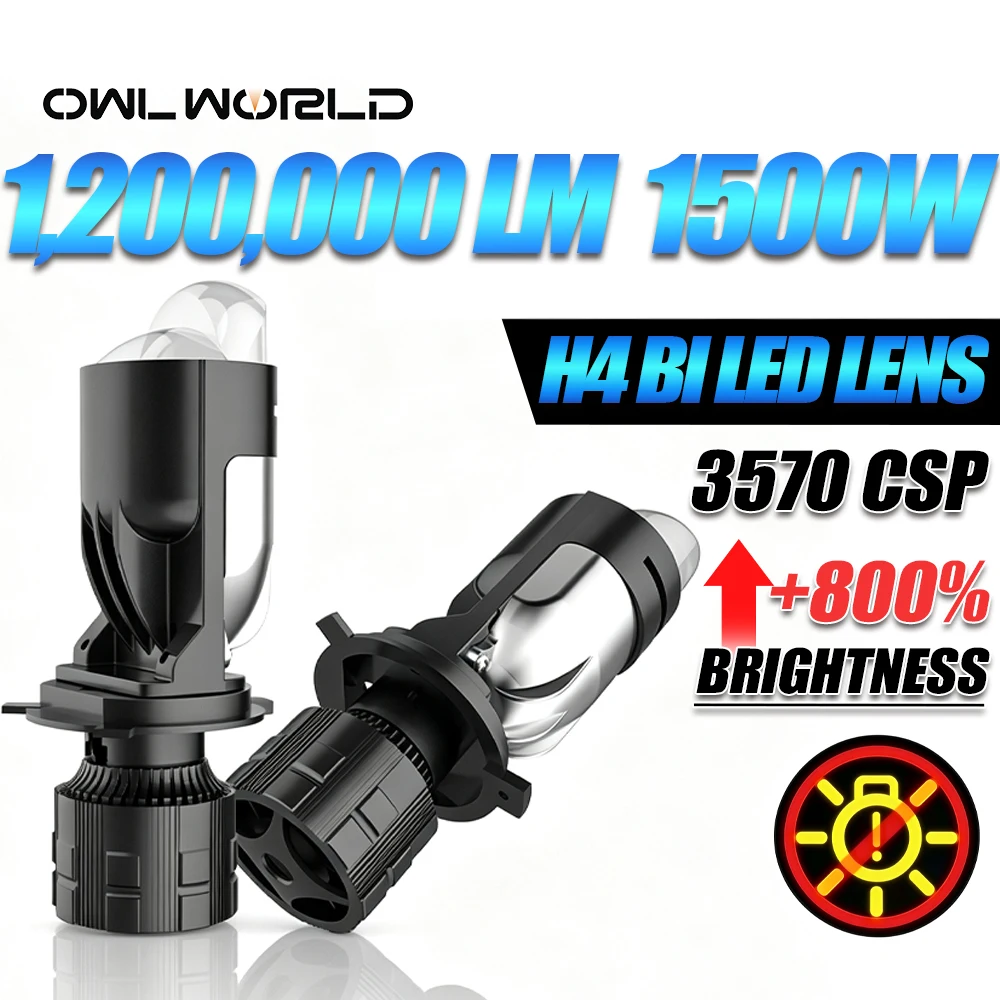 1200000LM CANBUS H4 9003 HB2 LED Projector Headlight Bulb H4 Bi LED LENS LHD RHD Car Lamp Headlight Turbo Fan Dual Hi/Lo Beam