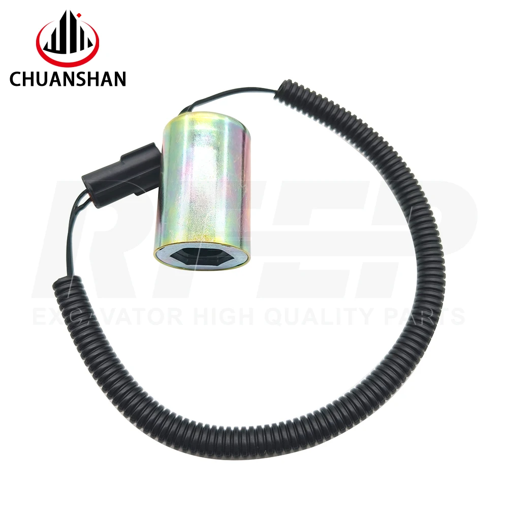 Suitable For  DH60-5 And 60-7 Excavators, Rotary Solenoid Valve Pilot Safety Lock Coil 12V 24V view 3