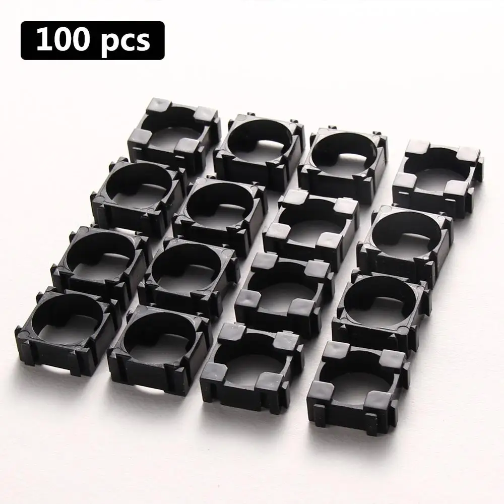 100pcs 18650 Battery Safety Anti Vibration Holder Cylindrical Holder Bracket Fire Retardant Meterials Lithium Batteries 22x22mm